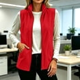 thumbnail image 2 of Women's Fleece Vest Zip Up Stand Collar Sleeveless Jacket with Pockets Lightweight Casual Outdoor Layering Outerwear for Fall Winter Daily Wear, 2 of 10