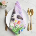 thumbnail image 2 of Purple Easter Cloth Napkins, Spring Botanical Floral Rabbit Butterfly Washable and Reusable Dinner Napkins Set of 2, Table Napkin for Kitchen Party Birthday Wedding Hotel Housewarming 20"x20", 2 of 9