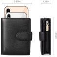 thumbnail image 2 of Cartera de piel auténtica para mujer, cartera pequeña para mujer con bloqueo RFID, cartera para mujer con bolsillo con cremallera y 14 ranuras para tarjetas, 2 of 5