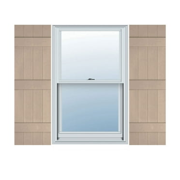 14 in. W x 59 in. H Builders Edge, Standard Four Board Joined (3 Batten), Board-n-Batten Shutters, Includes Matching Installation Spikes, 023 - Wicker
