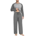 thumbnail image 2 of MINTREUS Men's Pajama Set Lightweight Sleepwear Long Sleeve Shirts and Bottoms Soft Comfy Pjs with Pockets, 2 of 6