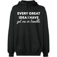 thumbnail image 2 of OXI Hoodie Sweatshirt - Every Great Idea I Have, Basic Casual Hoodie for Men's and Women Fleece Hoodie Long Sleeve - Dark Heather 3X-Large, 2 of 3