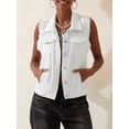 thumbnail image 4 of LMLYSoH Women's Classic Washed Denim Vest, Sleeveless Solid Color Button Down Jean Jacket, 4 of 9