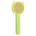 thumbnail image 1 of Peine para mascotas con aguja curvada a 60°, autolimpiante, para gatos y perros, agarre cómodo, color verde y amarillo., 1 of 12