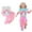 Pink, variant on Emy Dola 1-7 Years Toddler Baby Girls Ruffled Long Sleeve 2 Pieces Sweatshirt Outfits Kids Rainbow Stripes Unicorn Sweatshirt Tops and Pants Set-1 Pack