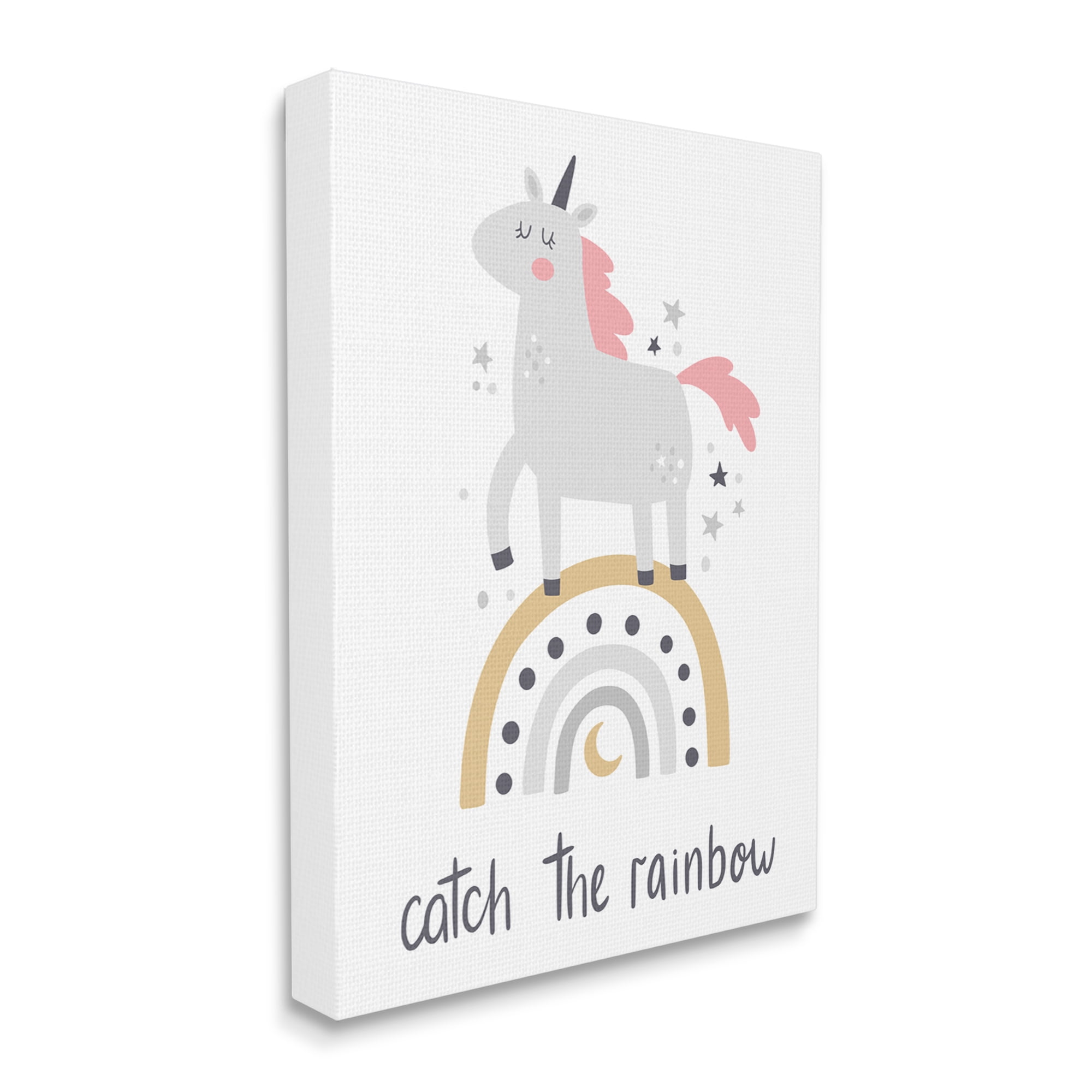 Stupell Industries Catch The Rainbow Unicorn Fairy Tales & Fantasy Painting Gallery Wrapped Canvas Print Wall Art, 24 x 30