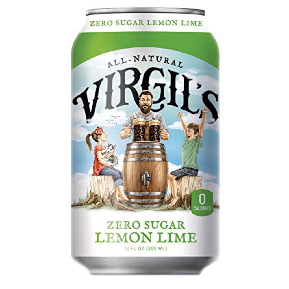 Virgil's New AllNatural Zero Sugar Lemon Lime Soda, 12oz (24 Cans