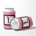 thumbnail image 5 of Letter L Monogram - Pink Black Polka Dots Can or Bottle Hugger, 5 of 5