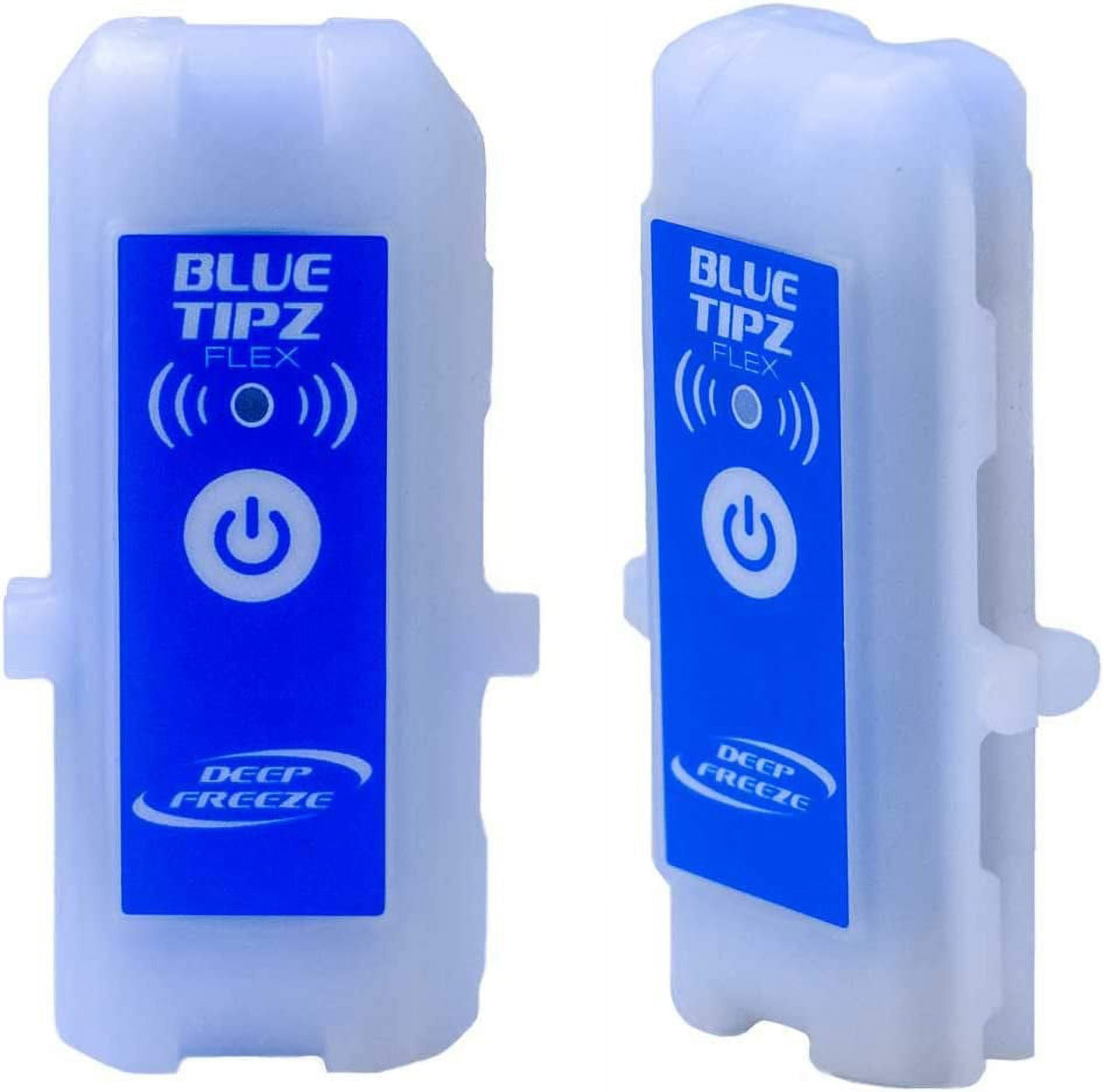 Ice fishing Tip Up Alert Transmitter - 2 PACK - Blue Tipz - Sends alert to  your smart phone + Blinking light + Application to keep fishing 