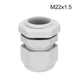 thumbnail image 2 of M22 Cable Glands Waterproof Plastic Joint Adjustable Locknut White for 10mm-13mm Dia Cable Wire, 2 of 3