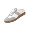 thumbnail image 2 of LTTVQM Mule Sneakers for Women Casual Slip-On Lace Up Low Top Tennis Shoes Comfortable Orthopedic Breathable Lightweight Backless Patchwork Fashion Sneakers Light Gray 37(US-6.5), 2 of 5