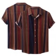 thumbnail image 3 of Mchoice Beach Shirts for Men,Men's Vacation Striped Shirts Casual Short Sleeve Button Down Printed Summer Vintage Beach Tops, 3 of 5