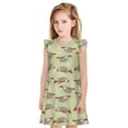 thumbnail image 1 of Fotbe Twig Sloth Vestido de Dormir para Niñas de 3 a 10 Años, Mangas Cortas, Estilo Princesa, Pijama Camisón con Mangas Voladas-XX-Large, 1 of 6