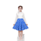 thumbnail image 1 of Vestido de Niña Azul Encaje Corazón Botón Perla Elegante Princesa Fiesta Certamen 10 Años, 1 of 13