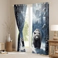 thumbnail image 3 of Feelyou Rustic Bear Family Curtains Pack of 2 (42x84 Each), Winter Jungle Animal Curtains Blackout, Plant Snow Mountain Bedroom Curtains, Curtains and Drapes Decor, 3 of 6