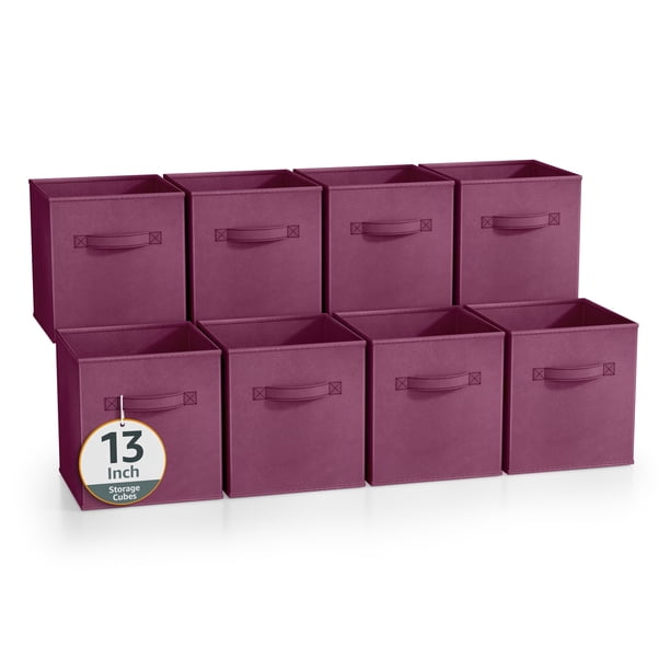 Sorbus Cubos de Almacenamiento de Tela Plegables de 13 Pulgadas, 8 Cestas Plegables para Organizar Armarios, Estantes, Ropa, Juguetes, Libros, Morado