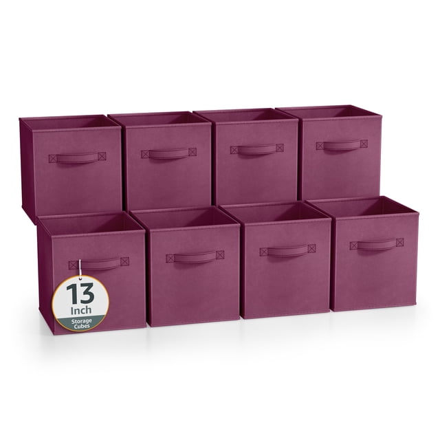 Sorbus Cubos de Almacenamiento de Tela Plegables de 13 Pulgadas, 8 Cestas Plegables para Organizar Armarios, Estantes, Ropa, Juguetes, Libros, Morado