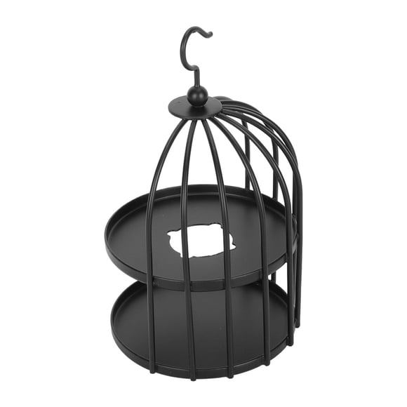 Élégant Chauffe-Cire Style Cage à Oiseaux Noir avec Crochet de Suspension Four à Cire Décoratif en Métal Solide pour Bricolage