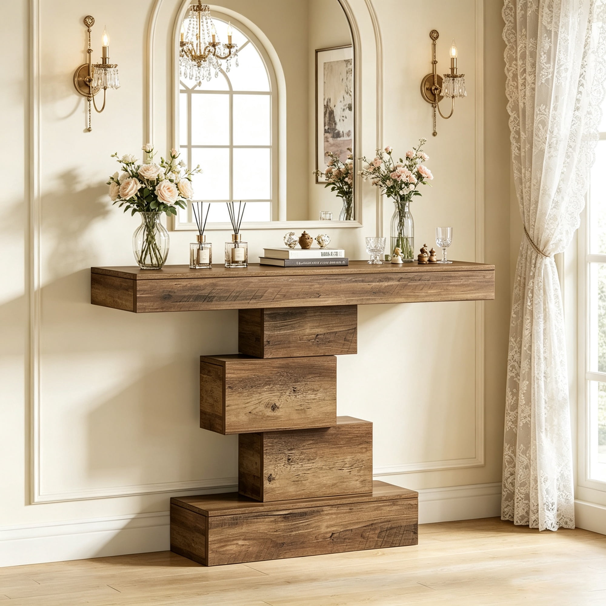42.5 Inch Industrial Farmhouse Console Table