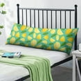 thumbnail image 2 of Lemon Print Body Pillow Cover - Soft & Breathable Fabric, Hidden Zipper, 20"x54", Cute Fruit & Floral Design - Perfect Gift for Lemon Lovers, Summer Decor, Side Sleepers & Pregnancy Support, 2 of 7