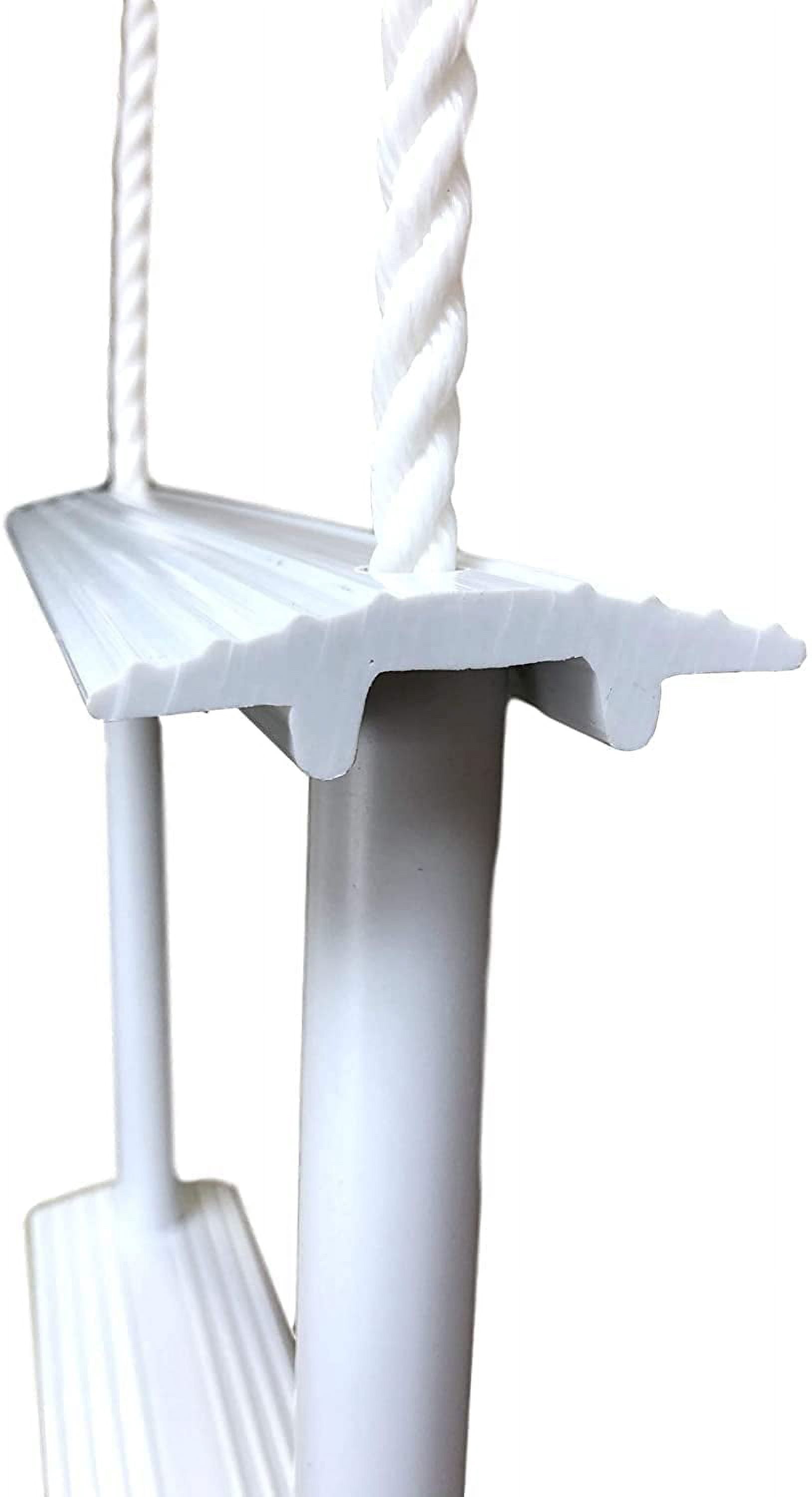 Pactrade Marine Inflatable Boat Kayak 3-Step White Folding PE Rope PVC Ladder for Emergency