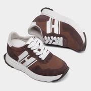 CMR CHAMARIPA Tallest Elevator Shoes - Elevator Shoes Sneakers Women's - Coffee Suede Sneakers 8cm / 3.15 Inches