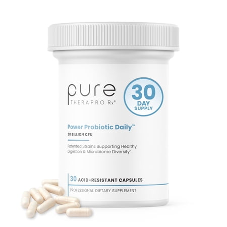 Power Probiotic Daily - 30 Acid-Resistant Capsules | 4 Proven Strains - 30 Billion CFU / Capsule | Patented Activ-Vial Desiccant Bottle to Ensure Freshness | NO Refrigeration Required