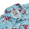 thumbnail image 7 of Beautiful Giant Flamingo Casual Button Down Shirts Short Sleeve Hawaiian Shirt for Men, 7 of 7