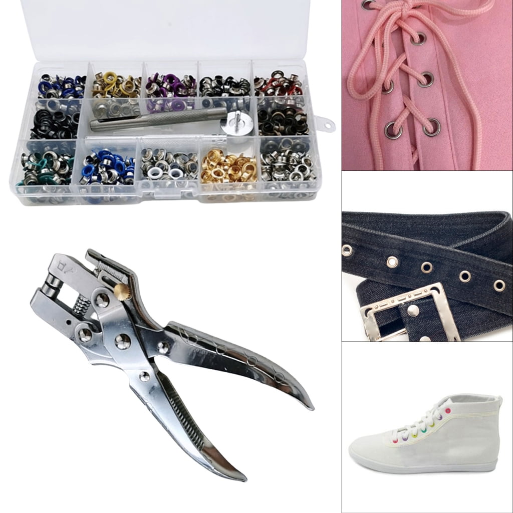 ROCKROK 700x Eyelet Set 12 Colors Eyelet Pliers Set Grommet Tool Set for Fabric