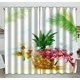 thumbnail image 1 of Cortina de ventana ABPHQTO Flores de orquídeas Piña Fruta 130x210 cm Dos piezas, 1 of 1