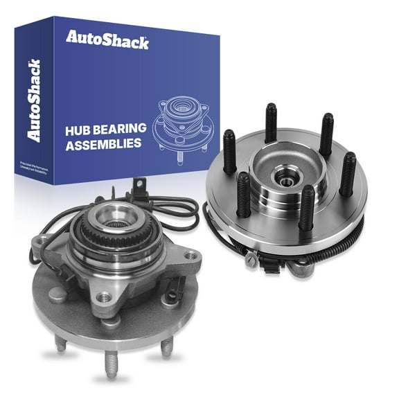 AutoShack Front Wheel Hub Bearing Assemblies Left & Right with ABS Replacement for 2009-2010 Ford F-150 2-PC Set