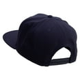 thumbnail image 3 of Fear Nothing Embroidered Wool Blend Flat Visor Pro Style Snapback Cap - Navy OSFM, 3 of 5