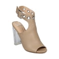 thumbnail image 1 of New Women Wild Diva Morris-64 Peep Toe Grommet Ankle Cuff Lucite Block Heel Mule, 1 of 5