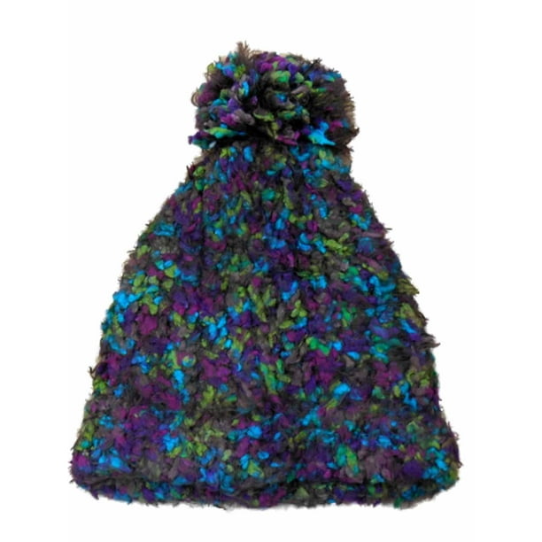 Cejon Womens Purple With Multiple Fall Colors Knit Beanie Stocking Cap Hat Walmart Com Walmart Com