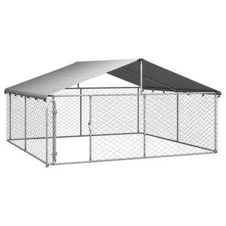 vidaXL 屋外用犬小屋 屋根付き 400x200x150cm動物 ペット用品 ペット用品 犬用品 犬小屋・ドッグラン 代引不可