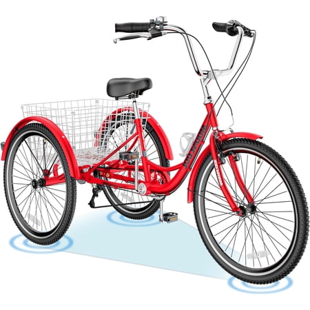 FICISOG Adult Tricycle 7 Speed Adult Trikes 20/24/26 Cruise Trike with Basket  Three Wheel Bike with Double-Wall Wheel Rims for Women Men Seniors Shopping Picnic price history on PriceWatchPro