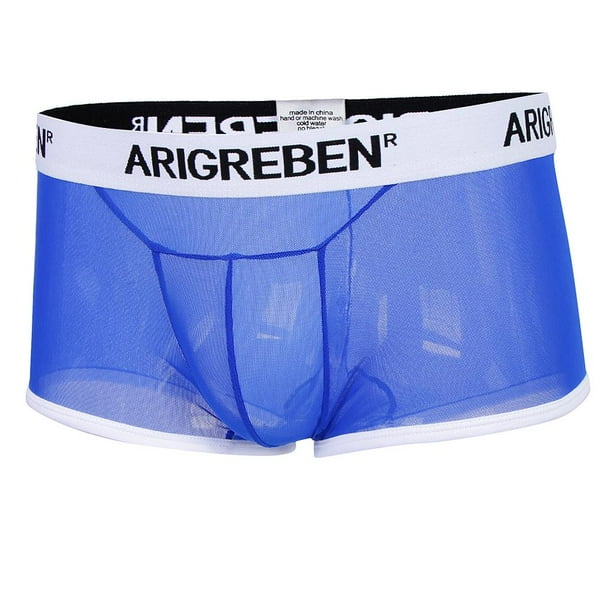 Calzoncillos transparentes transpirables de malla transparente para hombre, ropa interior, bragas, calzoncillos s Azul m Yuyangstore ropa interior para hombre