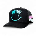 thumbnail image 1 of VAGO Style HAPPY PLACE Gorra Artesanal Negra Visera Curva, 1 of 5