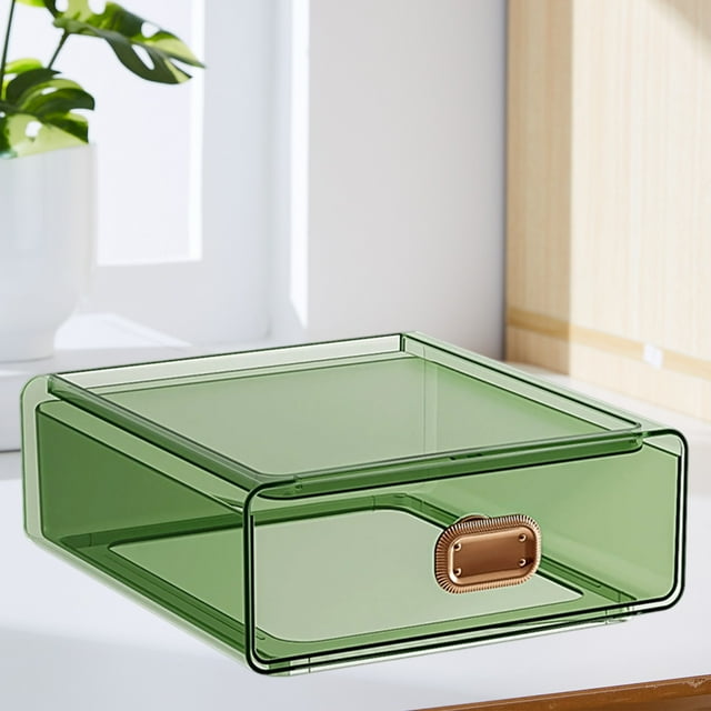 Caja de almacenamiento plegable de plástico engrosado | Organizador transparente extraíble para edredones, juguetes, libros, hogar y viajes | Ahorro de espacio, duradero, 21x20x8cm, naranja verde