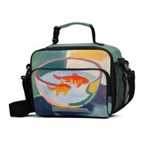 FORMRS Student Lunch Bag Insulated Reusable Cooler Box with Zipper Pockets, Goldfish Bowl