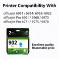 thumbnail image 7 of 902XL Cyan Ink Cartridge Replacement for HP T6M02AN Officejet 6951 6954 6958 Printer, 2 Pack, 7 of 7
