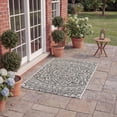 thumbnail image 4 of SAFAVIEH Courtyard Josiah Floral Medallion Indoor/Outdoor Area Rug, 2'7" x 5', Light Grey/Black, 4 of 17
