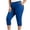 Blue, variant on AHTJRT Plus Size Capri Pants for Women Elastic Wais Skinny Leg Cropped Trousers with Pockets Summer Stretchy Gym Yoga Workout Pants Black XL