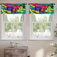 thumbnail image 2 of LALILO Kitchen Curtain Valance Colorful Graffiti Geometric Rod Pocket Window Curtain 52"x 18" Set of 2, 2 of 5