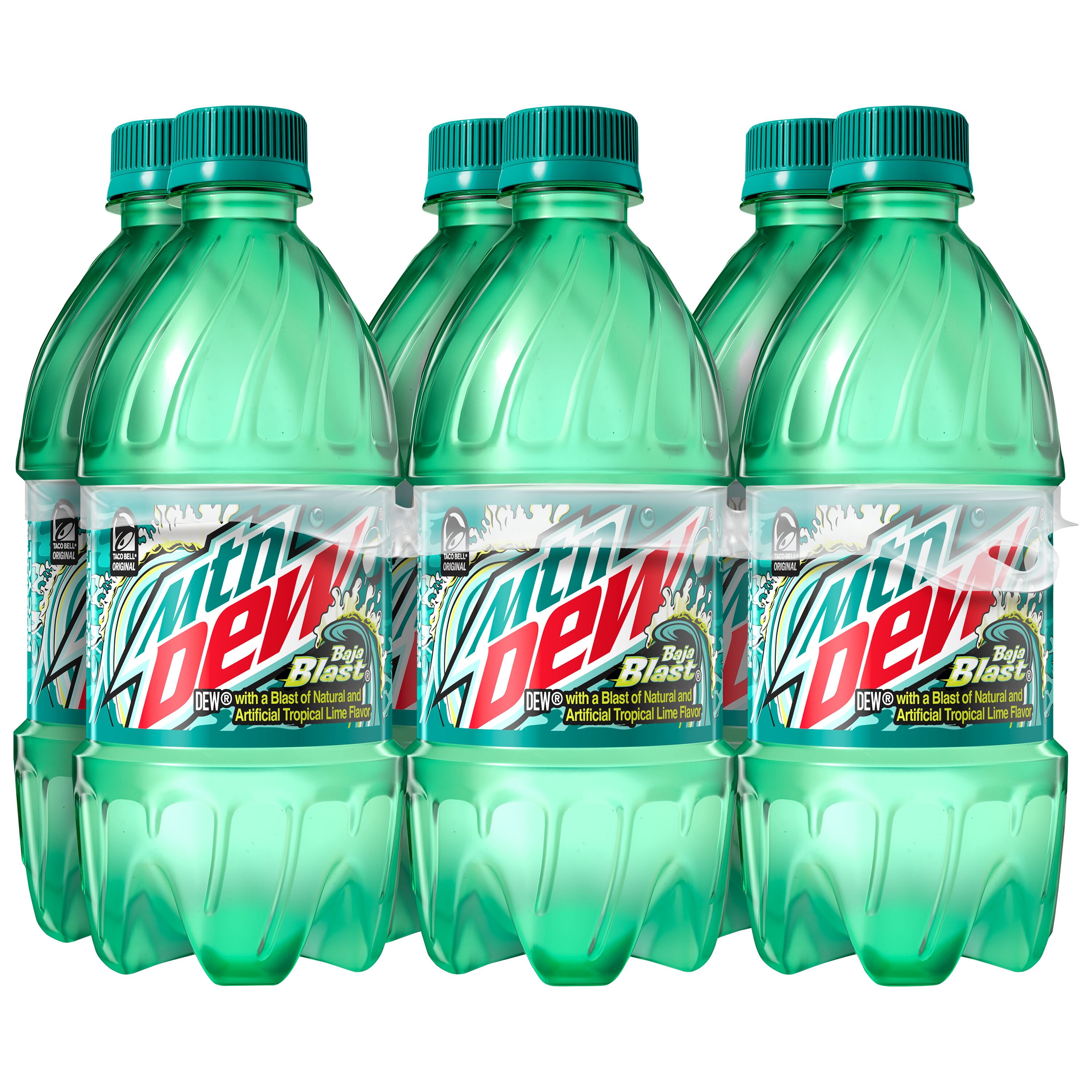 (4 pack) Mtn Dew Baja Blast, 16 oz Bottles, 6 Count