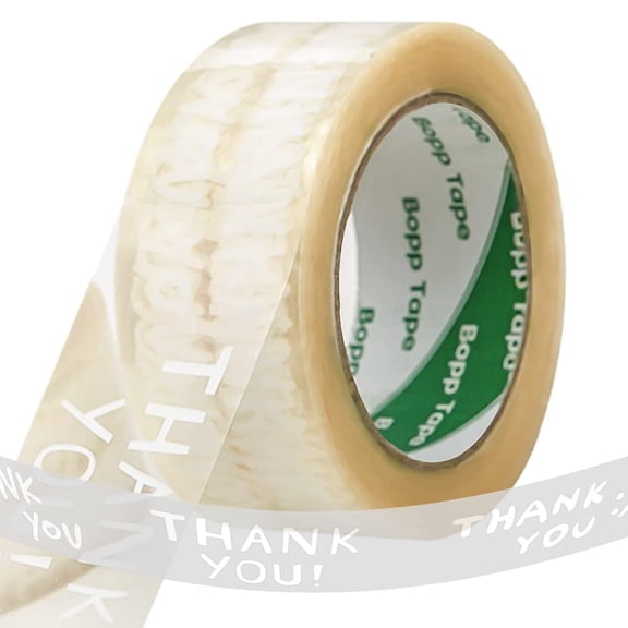 Cute Packing Tape 'Thank You' Clear Printing for Sealed Box Packaging 1.77" × 100 Yd