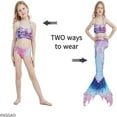 thumbnail image 4 of 4PCS Mermaid Tails for Swimming for Girls Kids Mermaid Swimsuit Costume Princess Bikini Set Bathing Suits_Special Gift, 4 of 5
