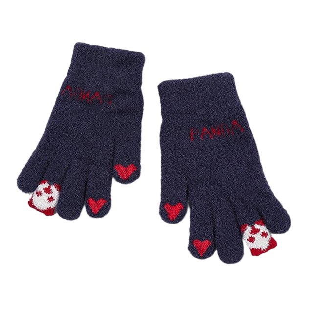 Guardurnaity Calentador de manos, ropa de invierno transpirable a prueba de viento, guantes cálidos de lana, cubierta de muñeca de varios colores, guantes y mitones Azul marino