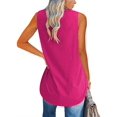 thumbnail image 5 of Summer Loose Women Sleeveless Casual Basic Solid Color Shirts Tunic Tops V Neck Tank Tops, 5 of 6