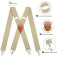 thumbnail image 2 of Qcwqmyl Beige Men Suspenders with 4 Swivel Hook for Holding up Adjustable Adult Braces Wedding Work, 2 of 6